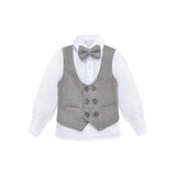 Boys 4-Piece Slim Fit Textured Suit Set