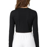 Lilax Girls' Long Sleeve Crop Top – Soft Cotton, 4-Way Stretch, Breathable Everyday Tee