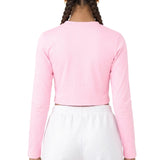 Lilax Girls' Long Sleeve Crop Top – Soft Cotton, 4-Way Stretch, Breathable Everyday Tee