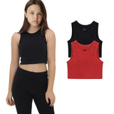 Girls 2-Pack Basic Cropped Tank Top