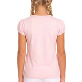 Girls' Basic Short Puff Sleeve Round Neck Cotton T-Shirt