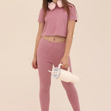 Girls Short Sleeve Crewneck Crop Top Tee