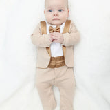 Baby Boy Bow-Tied Tuxedo Footie