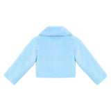 Girls Faux Fur Shrug Jacket Tied Ribbon Cozy Bolero
