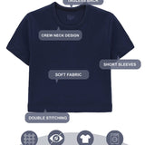 Girls Short Sleeve Crewneck Crop Top Tee