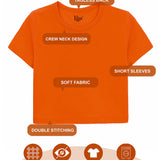 Girls Short Sleeve Crewneck Crop Top Tee