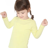 Little Girls Cotton Long Sleeve Basic Crewneck T-Shirt