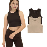Girls 2-Pack Basic Cropped Tank Top