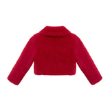 Girls Faux Fur Shrug Jacket Tied Ribbon Cozy Bolero