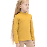 Toddler Cotton Long Sleeve Basic Mock-Neck T-Shirt
