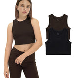 Girls 2-Pack Basic Cropped Tank Top