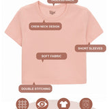 Girls Short Sleeve Crewneck Crop Top Tee