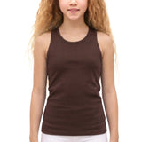 Girls' Soft Solid Cotton Blend Racerback Tank Top