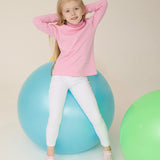 Little Girls Cotton Long Sleeve Basic Turtleneck T-Shirt