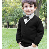 V-Neck Cardigan Sweater for Boys - Featuring Button Closure, Toddler to Youth