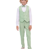 Little & Youth Boys Suit Set - Formal Suit Vest, White Dress Shirt, Dress Pants, and Bowtie - 4-Piece