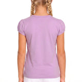 Girls' Basic Short Puff Sleeve Round Neck Cotton T-Shirt