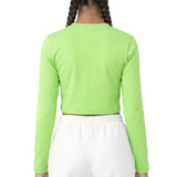 Lilax Girls' Long Sleeve Crop Top – Soft Cotton, 4-Way Stretch, Breathable Everyday Tee