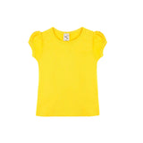 Girls' Basic Short Puff Sleeve Cotton T-Shirt and Leggings Set