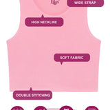 Girls' Double Lined Sleeveless Basic Crop Tank Top