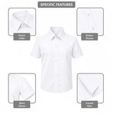 Lilax Boys Classic Short Sleeve Button Down Casual Solid Dress Shirt