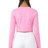 Lilax Girls' Long Sleeve Crop Top – Soft Cotton, 4-Way Stretch, Breathable Everyday Tee