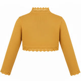 Little Girls' Knit Long Sleeve Button Closure Bolero Cardigan Shrug