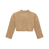 Little Girls' Knit Long Sleeve Button Closure Bolero Cardigan Shrug