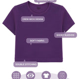 Girls Short Sleeve Crewneck Crop Top Tee