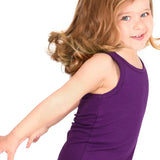 Girls' Soft Solid Cotton Blend Racerback Tank Top