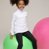 Little Girls Cotton Long Sleeve Basic Turtleneck T-Shirt