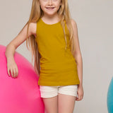 Girls' Soft Solid Cotton Blend Racerback Tank Top