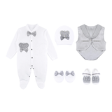 Newborn Baby Cotton 5-Piece Satin Detailed Take Me Home Set