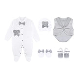 Newborn Baby Cotton 5-Piece Satin Detailed Take Me Home Set