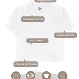 Girls Short Sleeve Crewneck Crop Top Tee