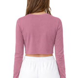 Lilax Girls' Long Sleeve Crop Top – Soft Cotton, 4-Way Stretch, Breathable Everyday Tee