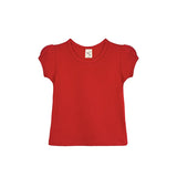 Little Girls Cotton Basic Puff Sleeve T-Shirt & Leggings Set