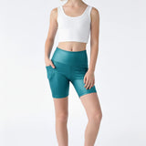 Lilax Girls Athletic Shorts with Pocket High Waisted Biker Shorts for Dance Yoga Gymnastics