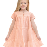 Toddler Cotton Floral Embroidered Short Sleeve Dress
