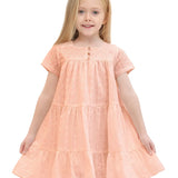 Toddler Cotton Floral Embroidered Short Sleeve Dress