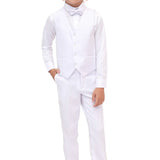 Boys Formal Suit 4 Piece Vest, Pants and Tie Dresswear Suit Set