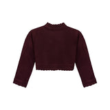 Girls' Bolero Cardigan Shrug Knit Long Sleeve Button Closure
