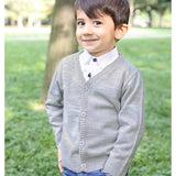 V-Neck Cardigan Sweater for Boys - Featuring Button Closure, Toddler to Youth