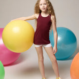 Girls' Soft Solid Cotton Blend Racerback Tank Top / 8 to 10 Years