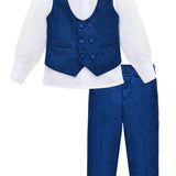 Toddler & Youth Boys 4 Piece Formal Suit Set V-Neck Vest White Dress Shirt Dress Pants and Bowtie 1-5 Years