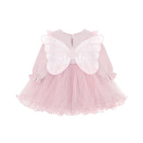 Girl Butterfly Wing Long Sleeve Tulle Party Princess Dress