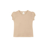 Girls' Basic Short Puff Sleeve Cotton T-Shirt and Leggings Set