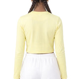 Lilax Girls' Long Sleeve Crop Top – Soft Cotton, 4-Way Stretch, Breathable Everyday Tee