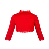 Little Girls' Knit Long Sleeve Button Closure Bolero Cardigan Shrug