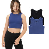 Girls 2-Pack Basic Cropped Tank Top